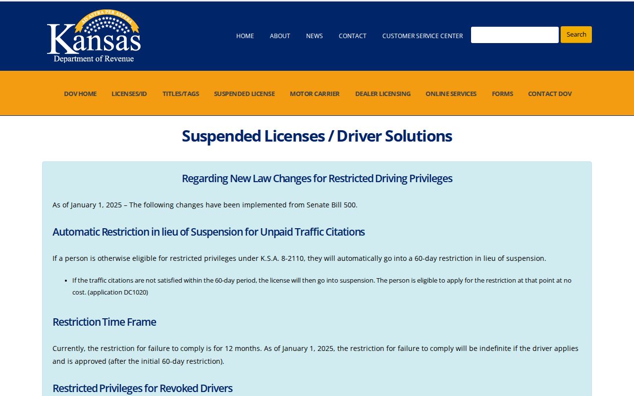 Jefferson County traffic court record and Kansas driving restriction guidance
