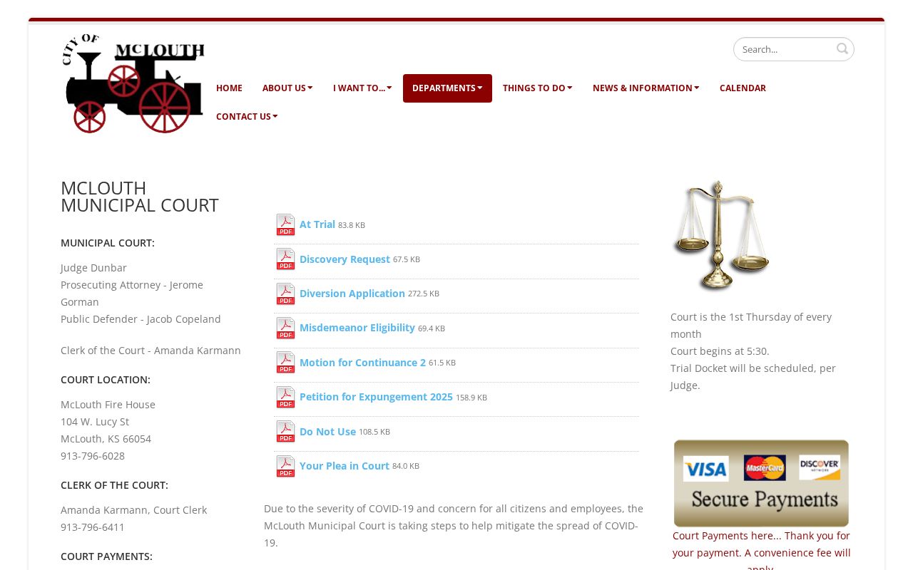 McLouth court docket municipal court page