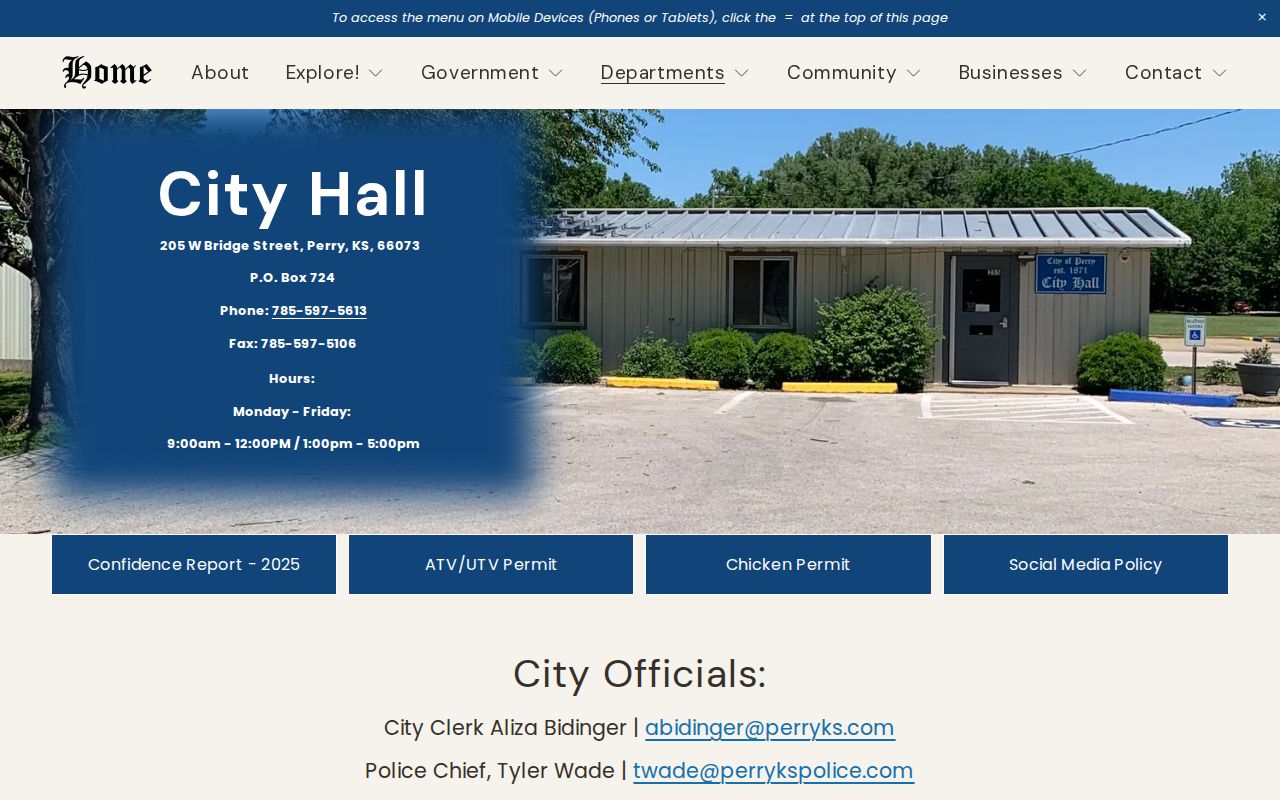 Perry court docket City Hall and KORA route