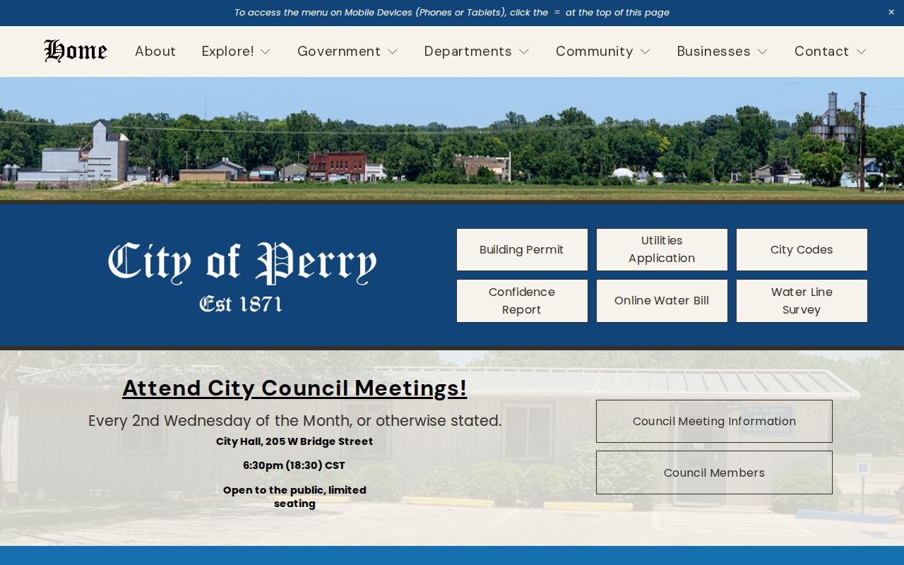 Perry court docket current official city home